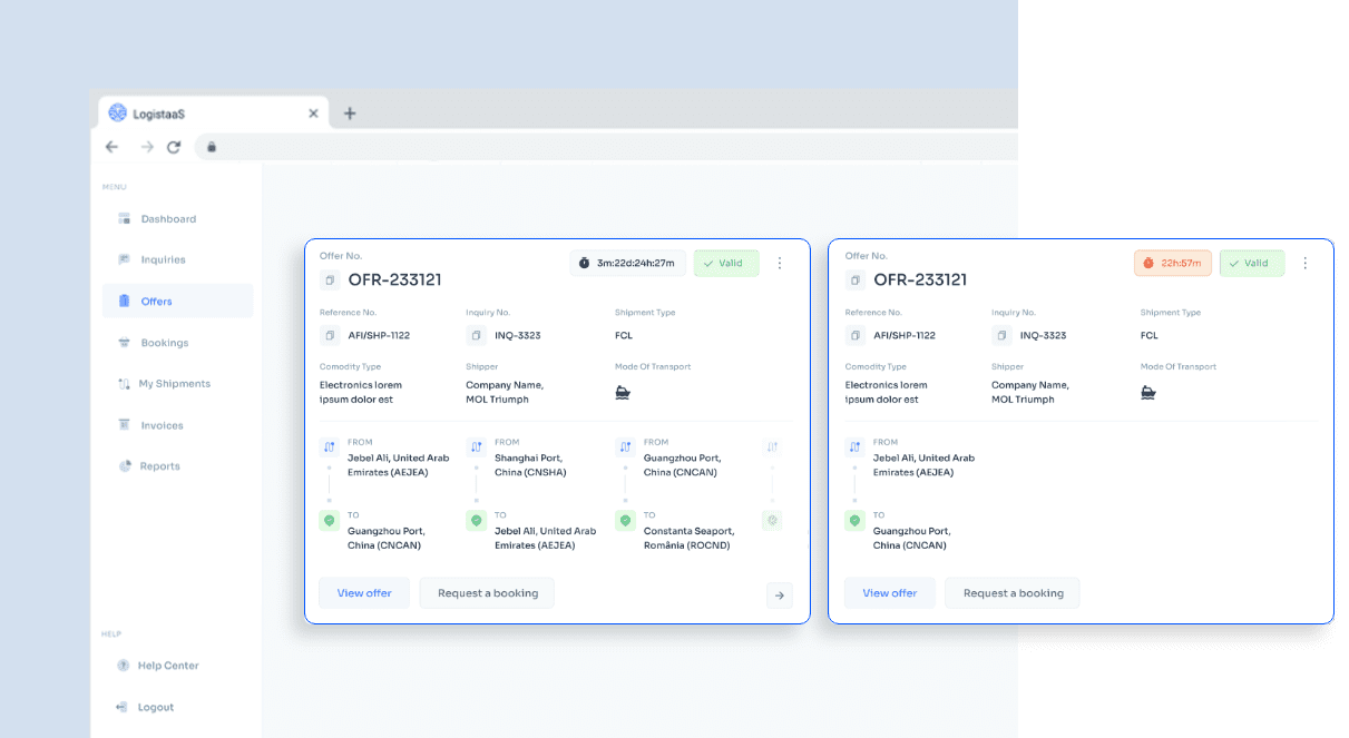 GERAYO Transport Management – Online Customer Portal