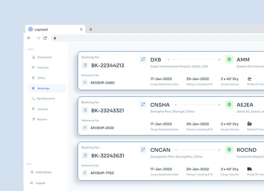 GERAYO Transport Management – Online Customer Portal
