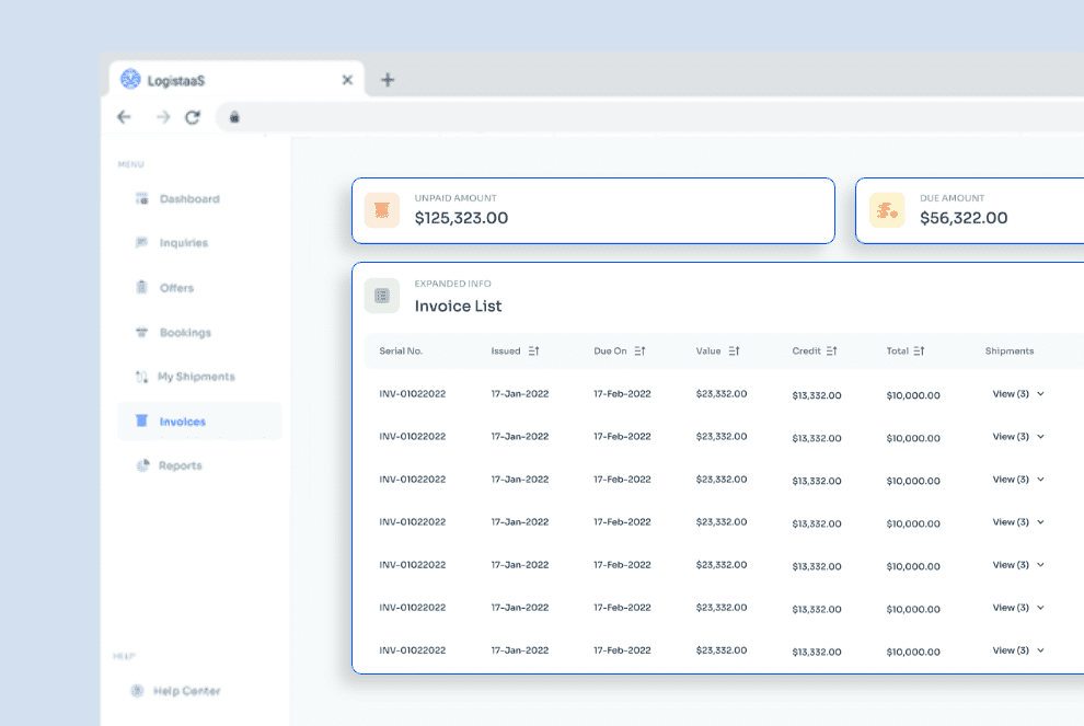 GERAYO Transport Management – Online Customer Portal